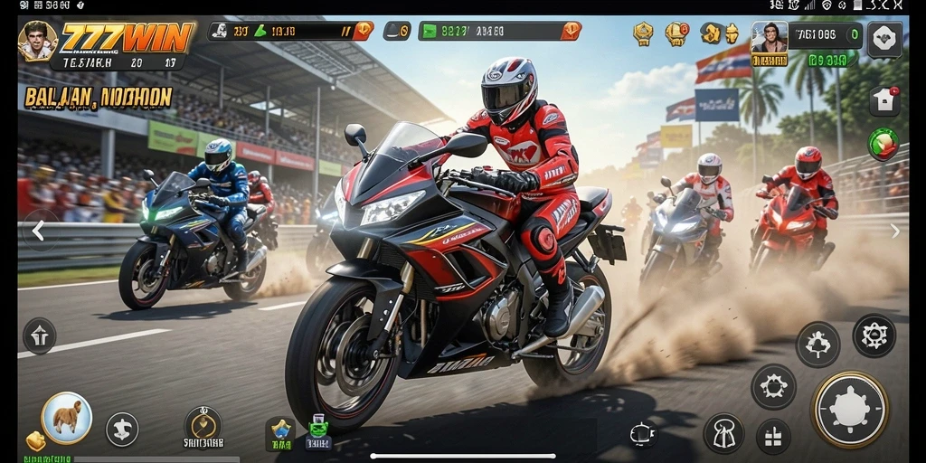 Tampilan menarik dari gameplay balapan motor yang mendebarkan