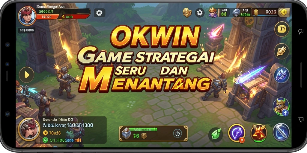 Screenshot gameplay OKWIN menampilkan strategi dan taktik yang mendebarkan.