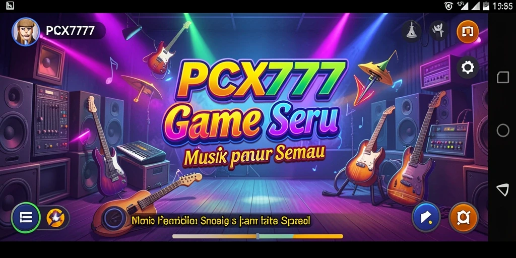 Screenshot PCX777 menampilkan gameplay musik yang seru dan interaktif.