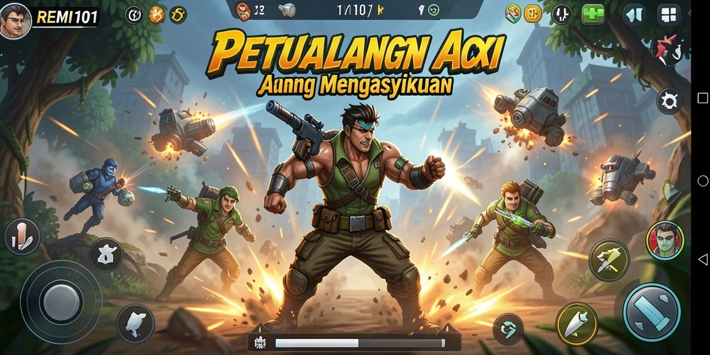 Tampilan gameplay aksi yang mendebarkan dari REMI101.